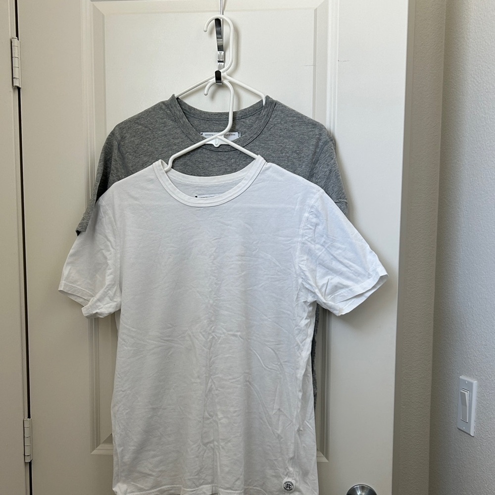 Reigning Champ White & Gray Short Sleeve Crew Neck Tee Duo